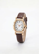 Vintage Style Roman Numeral Watch Croco Strap